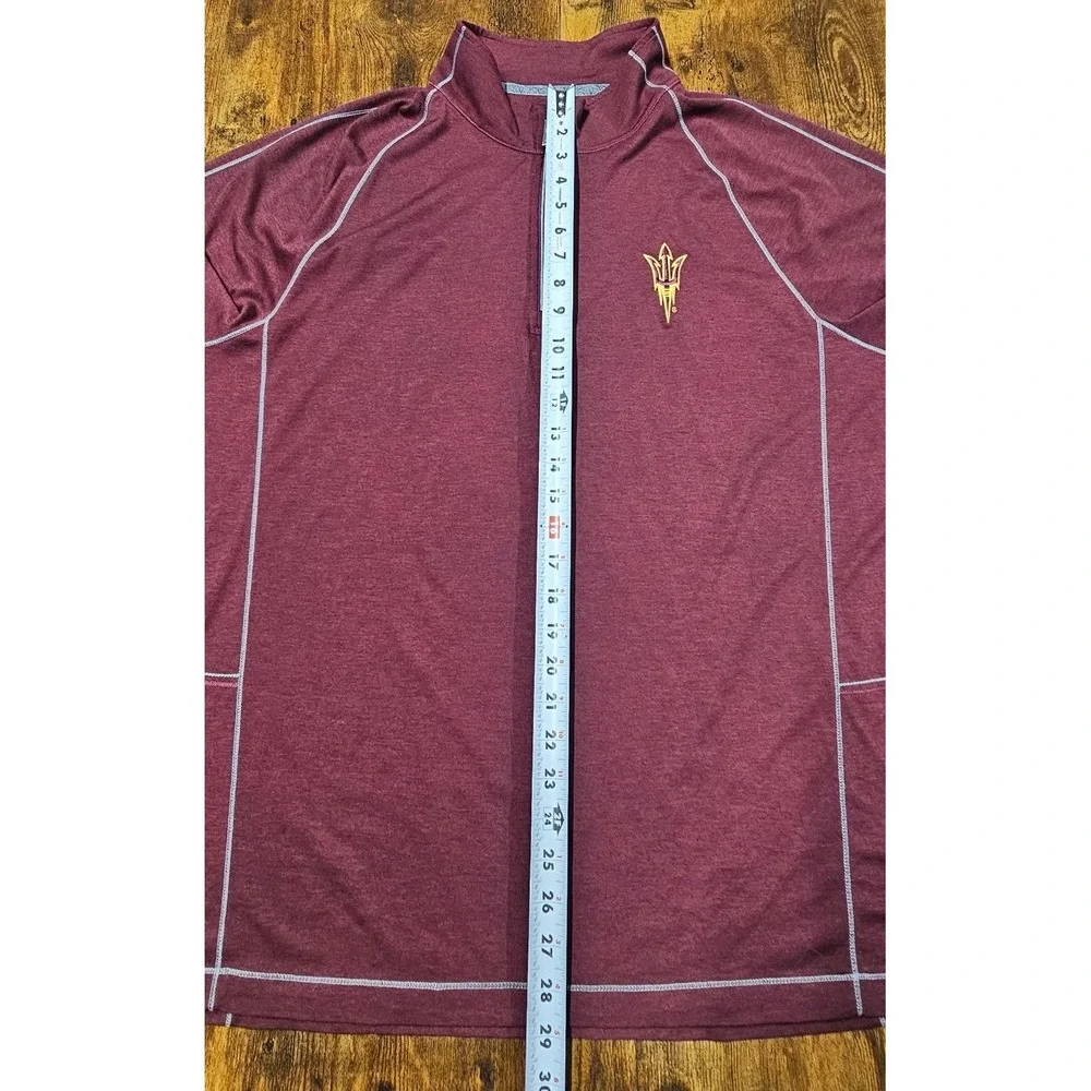 Tommy Bahama Mens XXL Arizona State Sun Devils ASU Quarter Zip Pullover Maroon